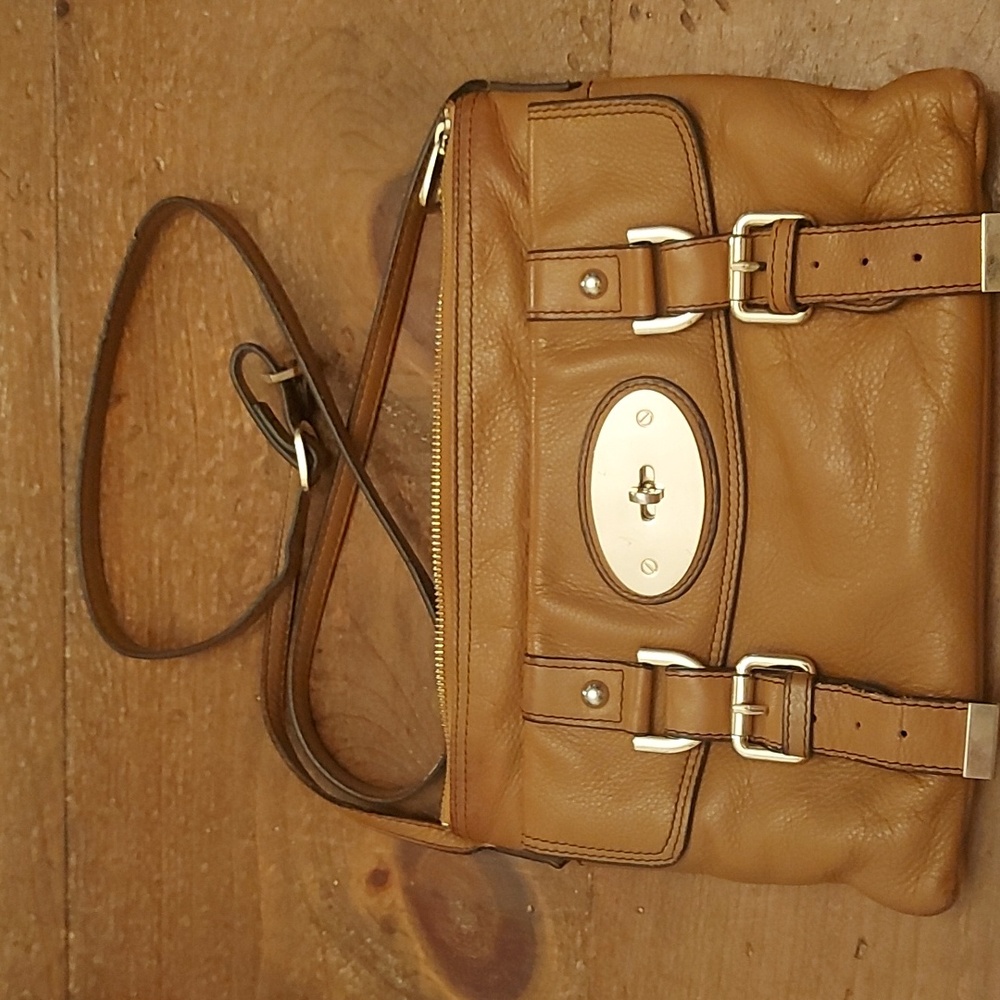 Danier Tan Leather Crossbody Bag